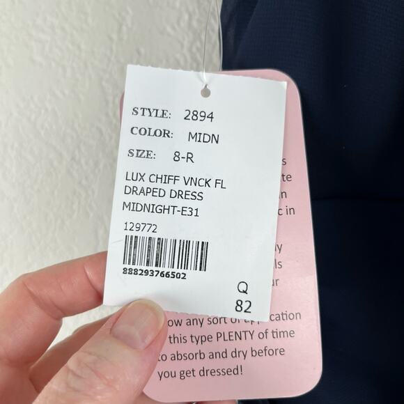 Dessy Collection Midnight Blue Sleeveless Draped Chiffon Maxi Dress 8/Small NWT - Picture 11 of 13
